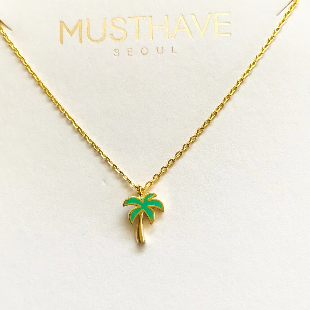 MUSTHAVE Gold Plated Coconut Trees Pendant Short Necklace